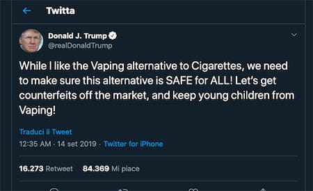Trump twitt vaping