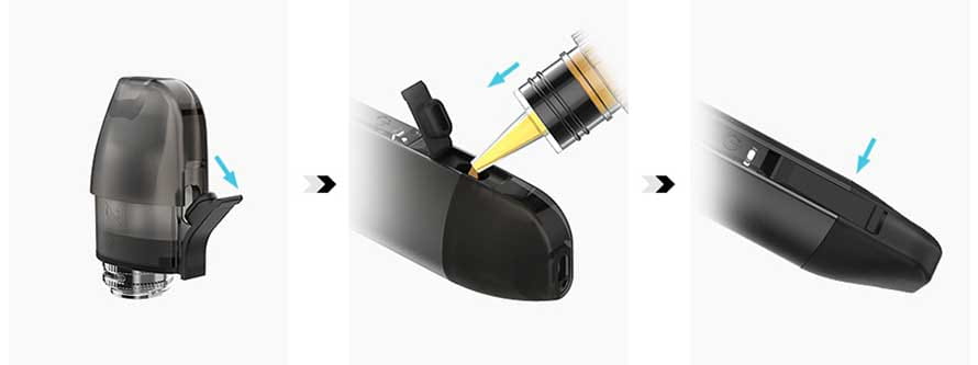 Ricarica del liquido nella Justfog QPod
